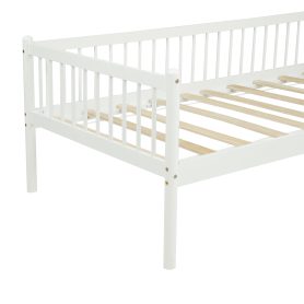 Twin Pine Wood Daybed With 3-Side Guardrails & 10 Support Slats