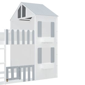 Modern Playful Design Full Over Full House Bunk Bed