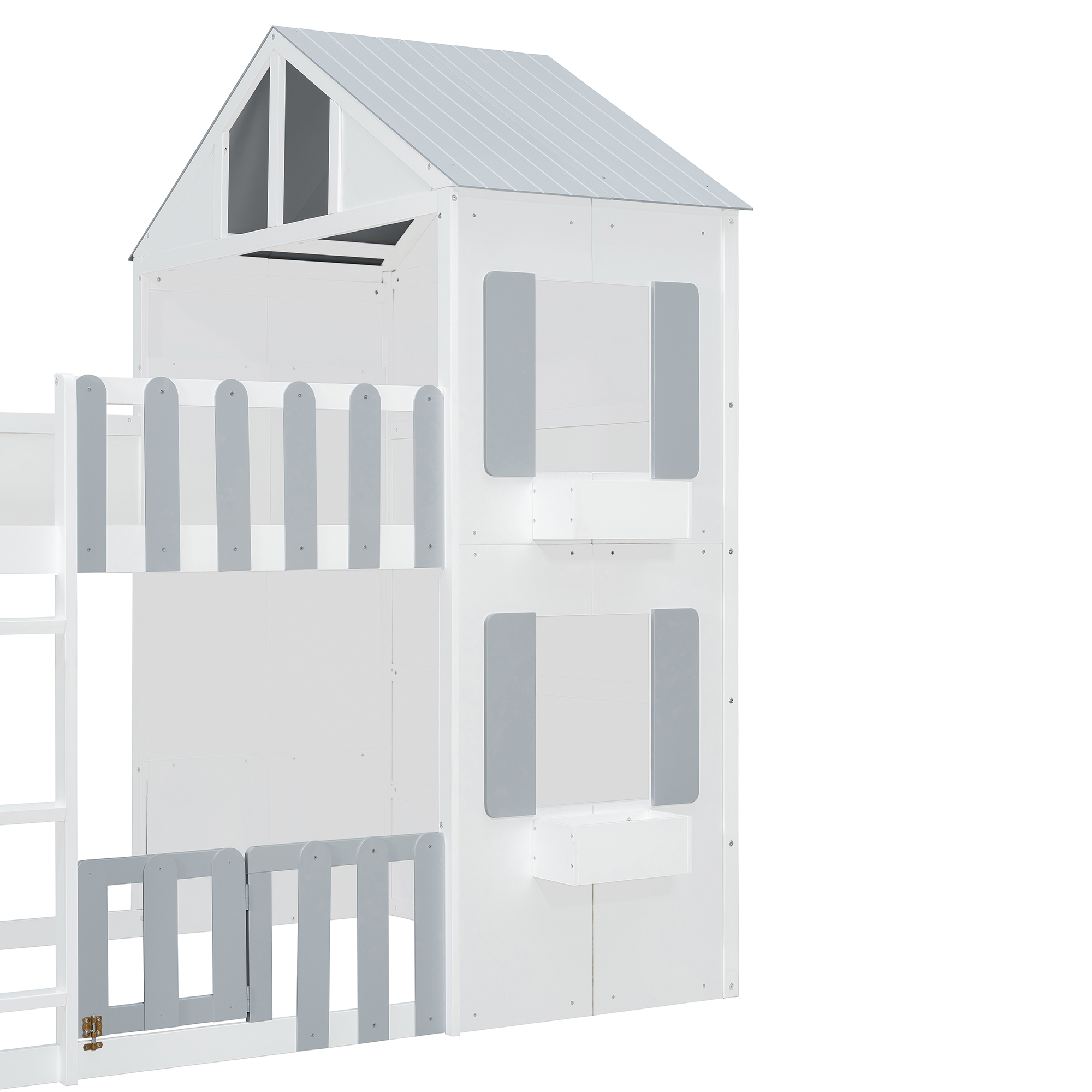 Modern Playful Design Full Over Full House Bunk Bed