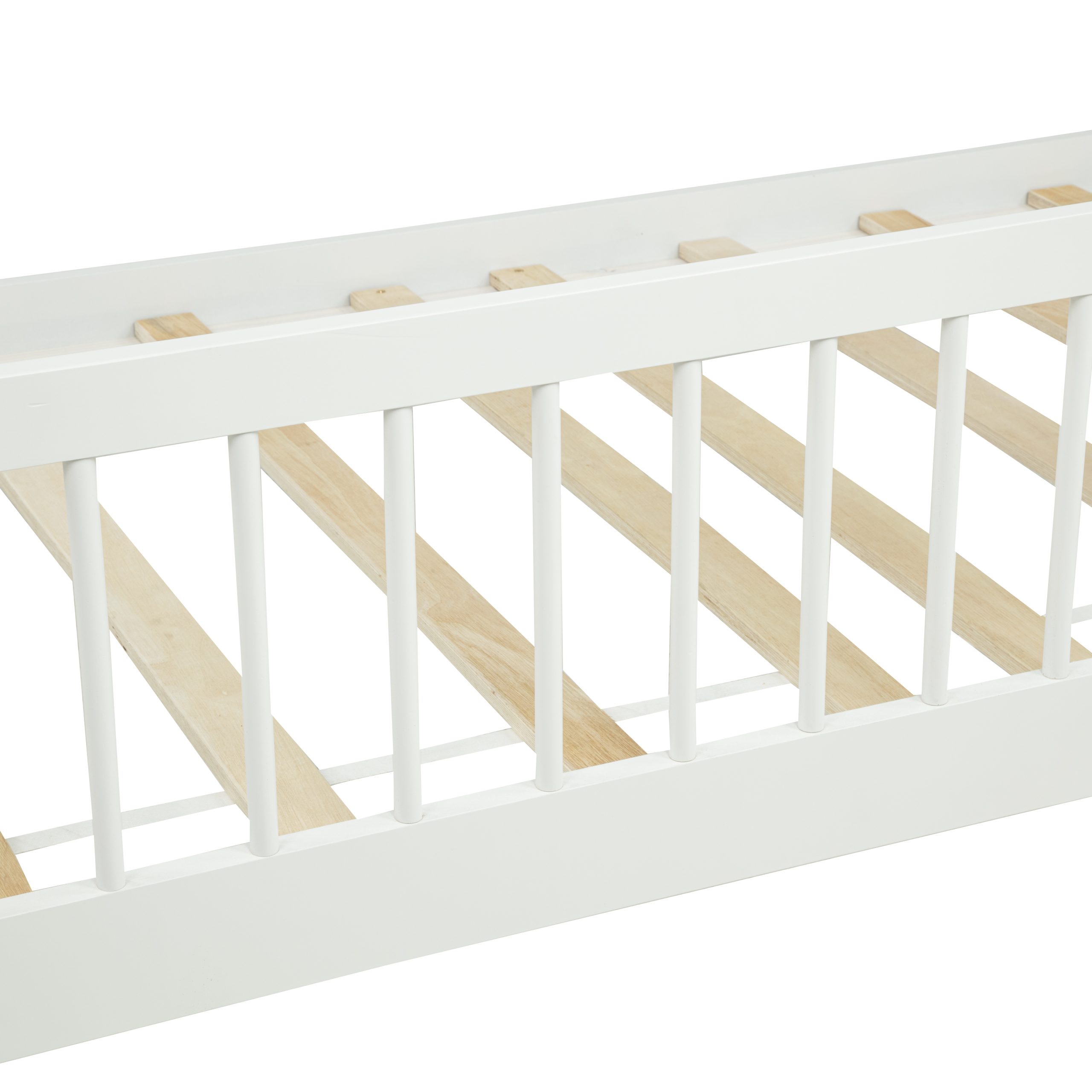 Twin Pine Wood Daybed With 3-Side Guardrails & 10 Support Slats