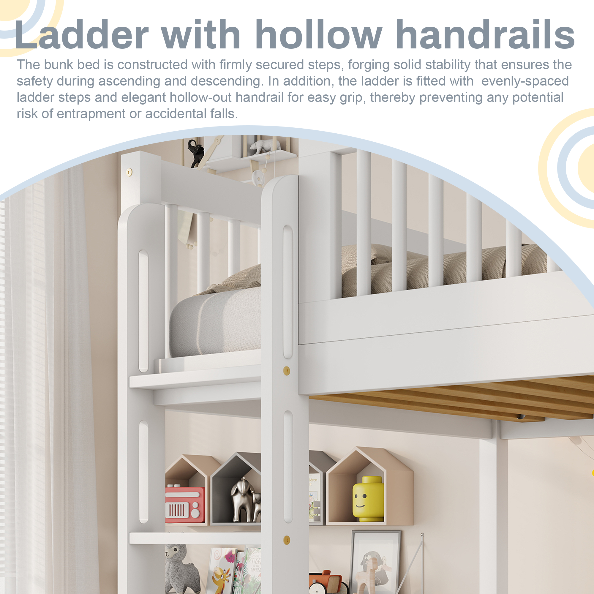Twin Over Twin Pine Wood Bunk Bed With 2 Drawers, Convertible into 2 Twin Beds