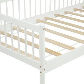 Twin Pine Wood Daybed With 3-Side Guardrails & 10 Support Slats