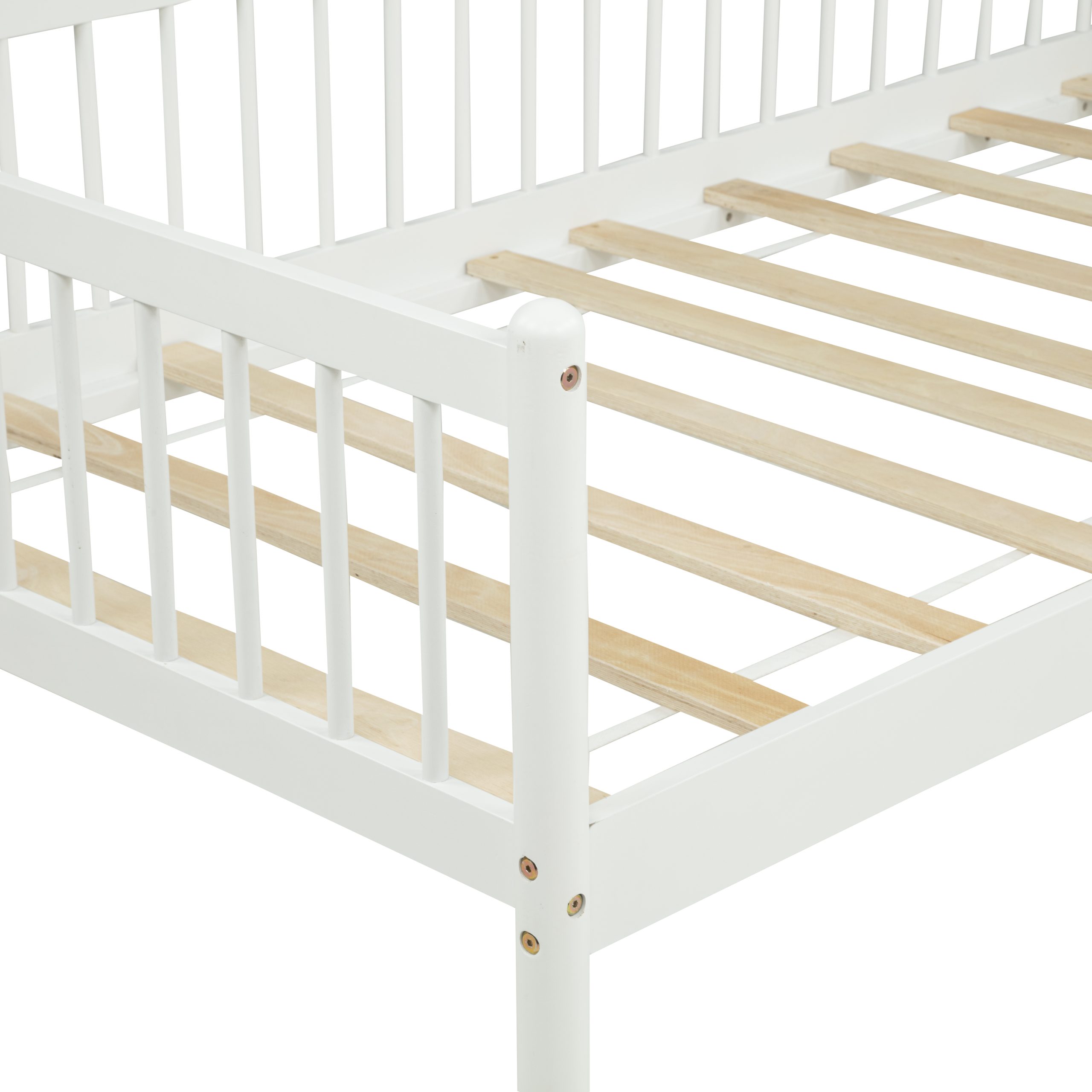 Twin Pine Wood Daybed With 3-Side Guardrails & 10 Support Slats