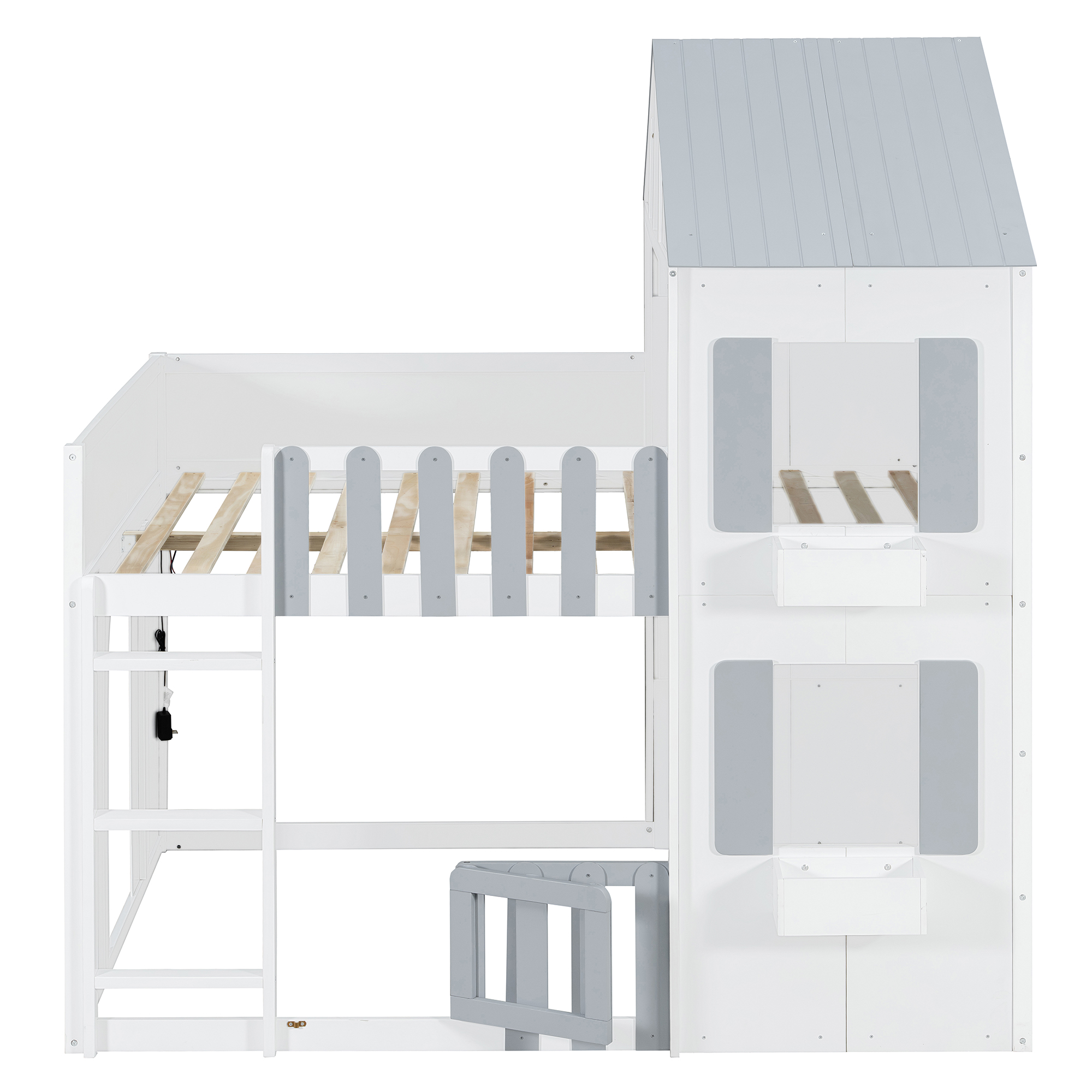 Modern Playful Design Full Over Full House Bunk Bed