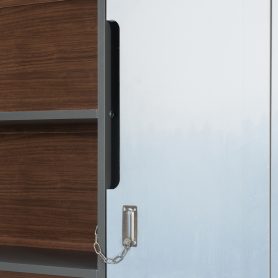 Twin Murphy Bed with Storage Cabinet, Open Shelving & USB Port, Large Sofa Front