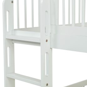 Twin Over Twin Pine Wood Bunk Bed With 2 Drawers, Convertible into 2 Twin Beds