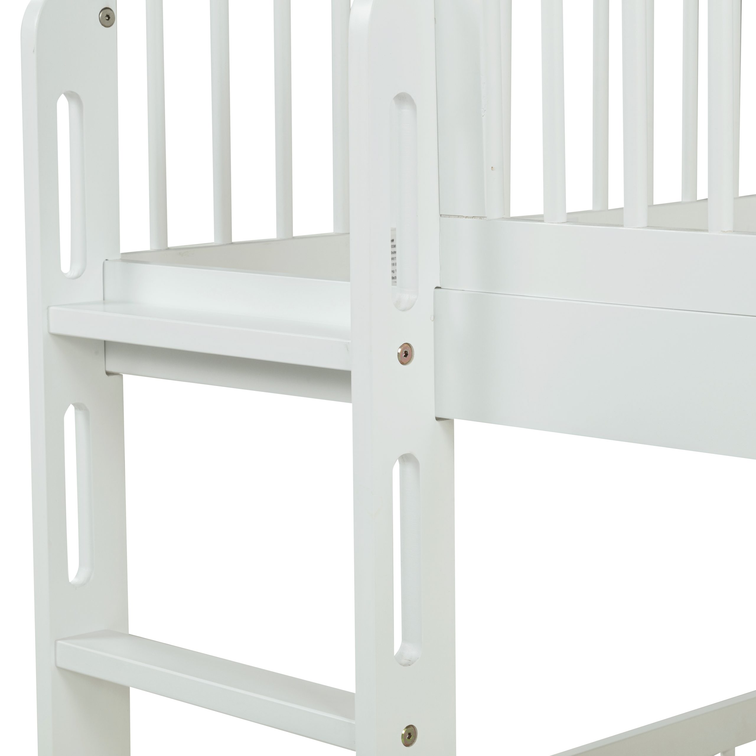 Twin Over Twin Pine Wood Bunk Bed With 2 Drawers, Convertible into 2 Twin Beds
