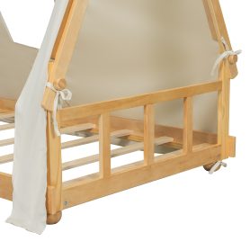 Twin Size House Bed with Tent and Light