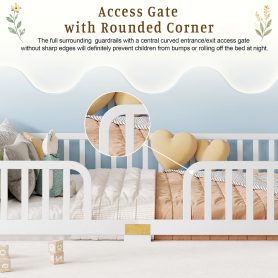 Queen Size Floor Fence Bed with Central Entrance
