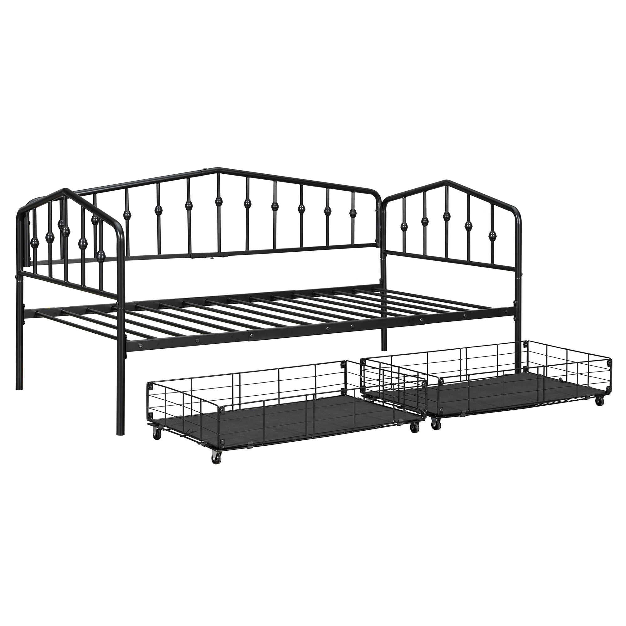Twin Size Stylish Metal Daybed with 2 Drawers