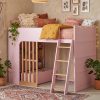 Twin Size Wooden High Sleeper Loft Bed with Ladder and Storage Shelves
