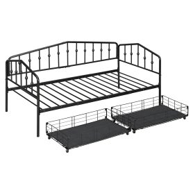 Twin Size Stylish Metal Daybed with 2 Drawers