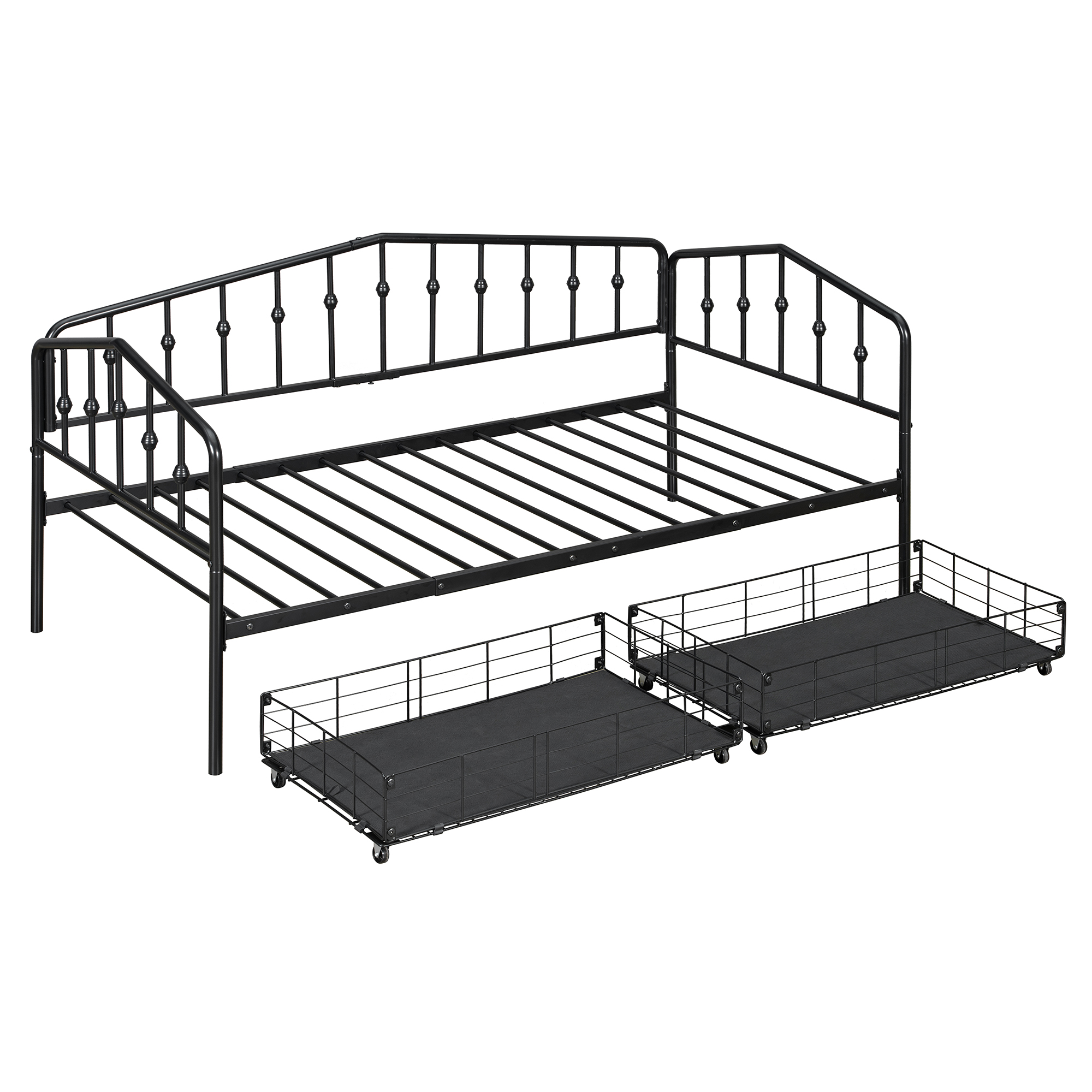 Twin Size Stylish Metal Daybed with 2 Drawers