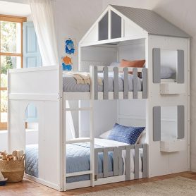 Modern Playful Design Full Over Full House Bunk Bed