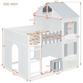 Modern Playful Design Full Over Full House Bunk Bed