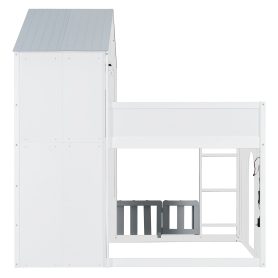 Modern Playful Design Full Over Full House Bunk Bed