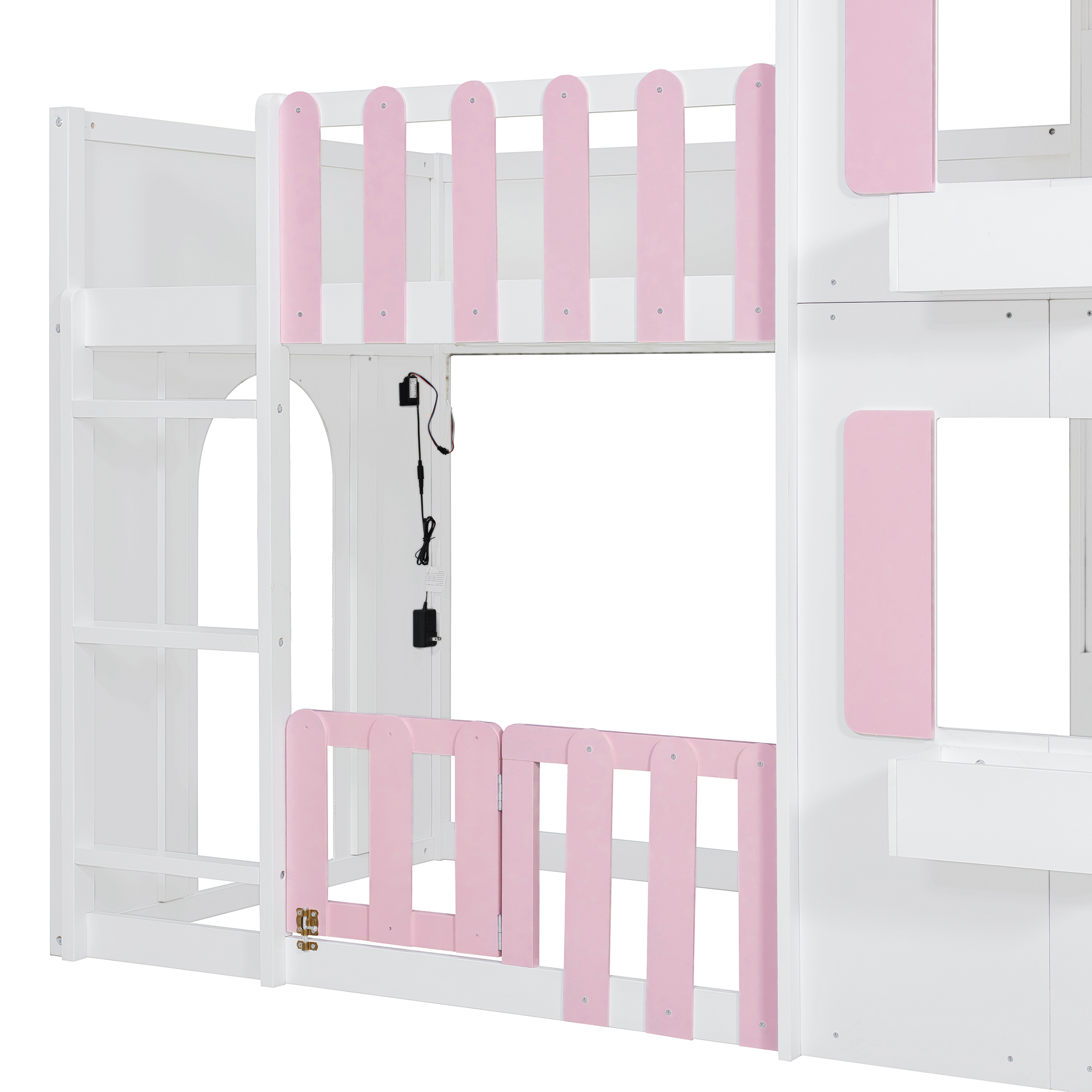 Modern Playful Design Twin Over Twin House Bunk Bed