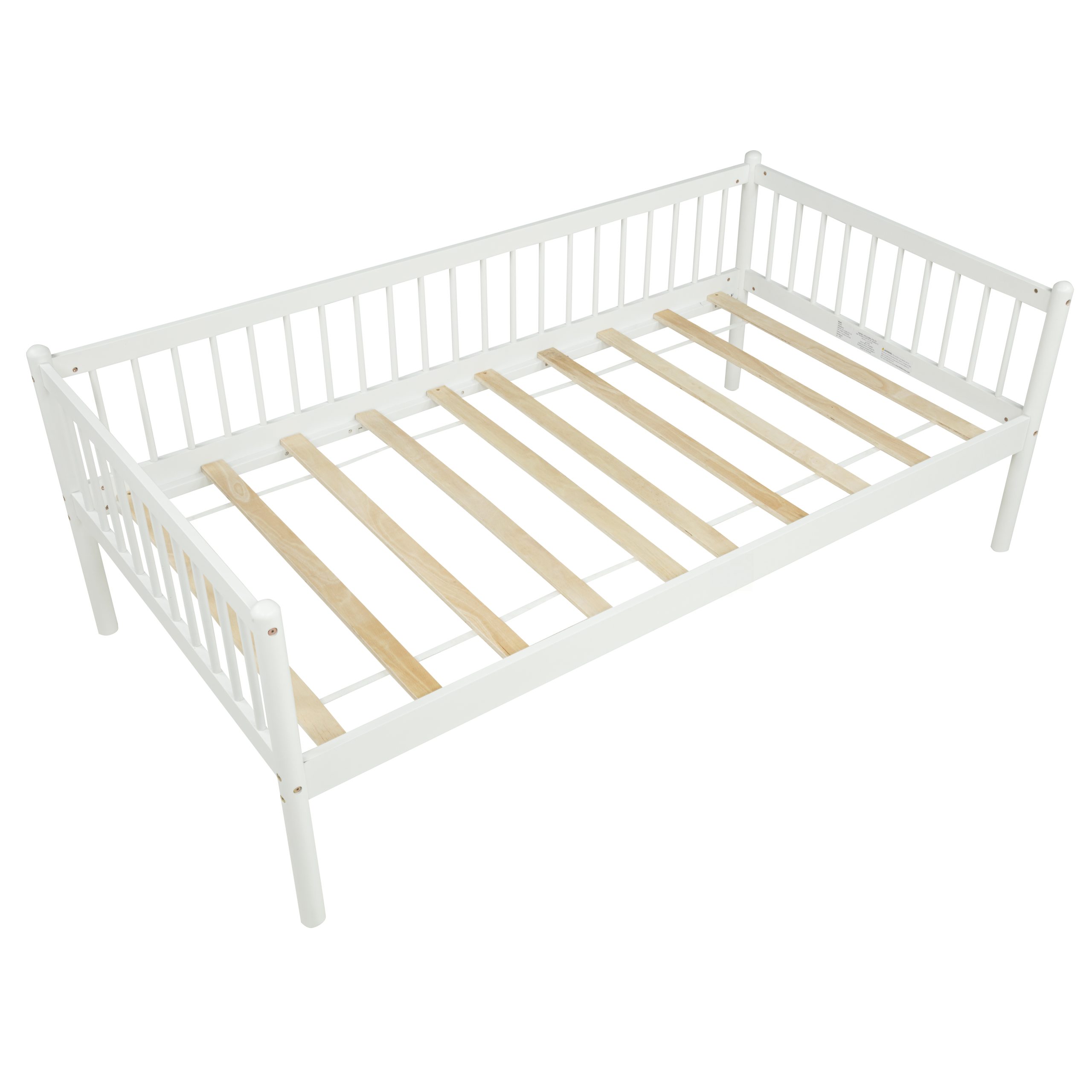 Twin Pine Wood Daybed With 3-Side Guardrails & 10 Support Slats