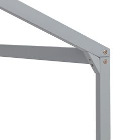 Double Twin House-Shaped Floor Bed with Safety Guardrails