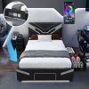 Twin Size Upholstered Gaming Bed Frame with LED Lights