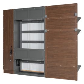 Twin Murphy Bed with Storage Cabinet, Open Shelving & USB Port, Large Sofa Front