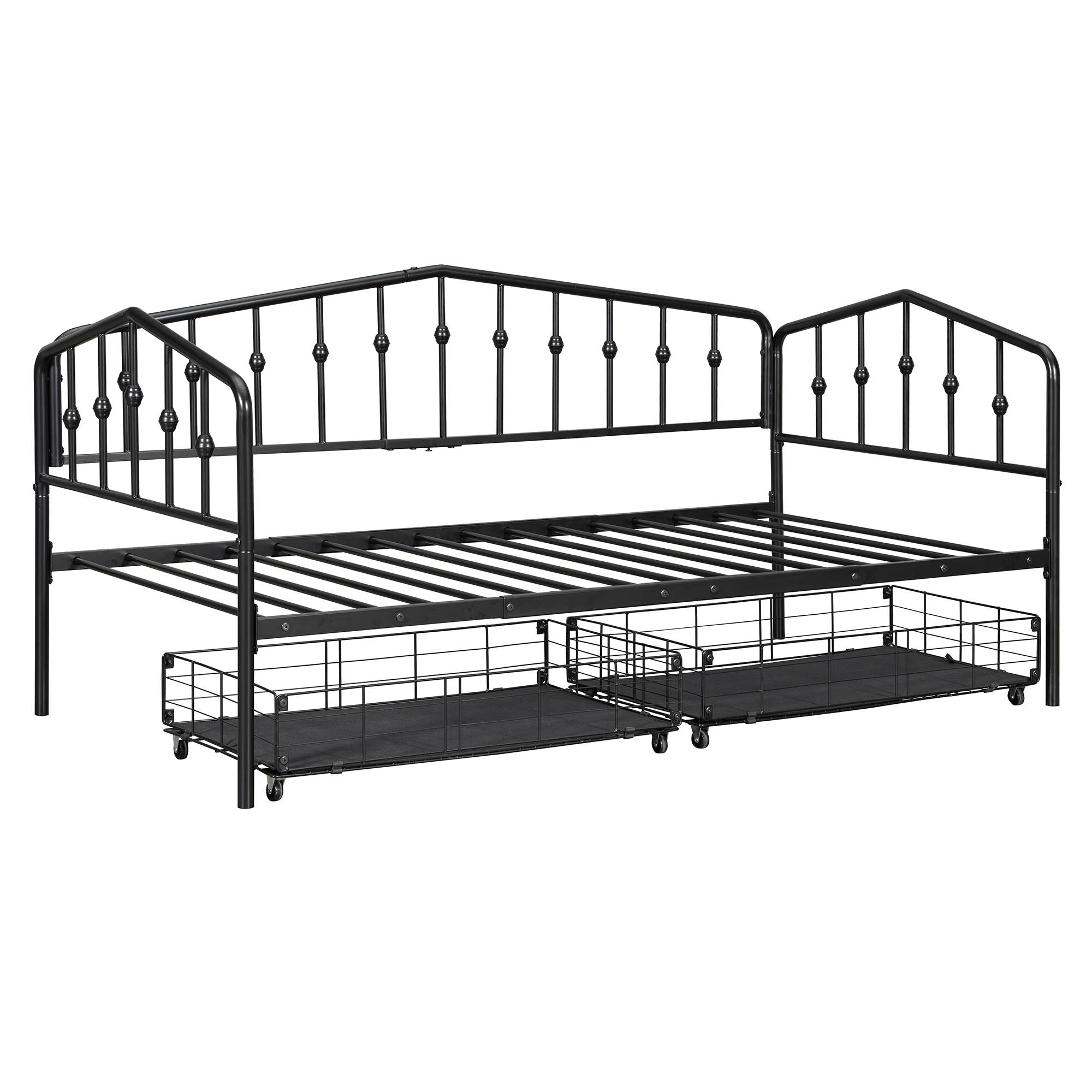 Twin Size Stylish Metal Daybed with 2 Drawers