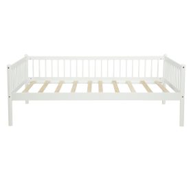 Twin Pine Wood Daybed With 3-Side Guardrails & 10 Support Slats