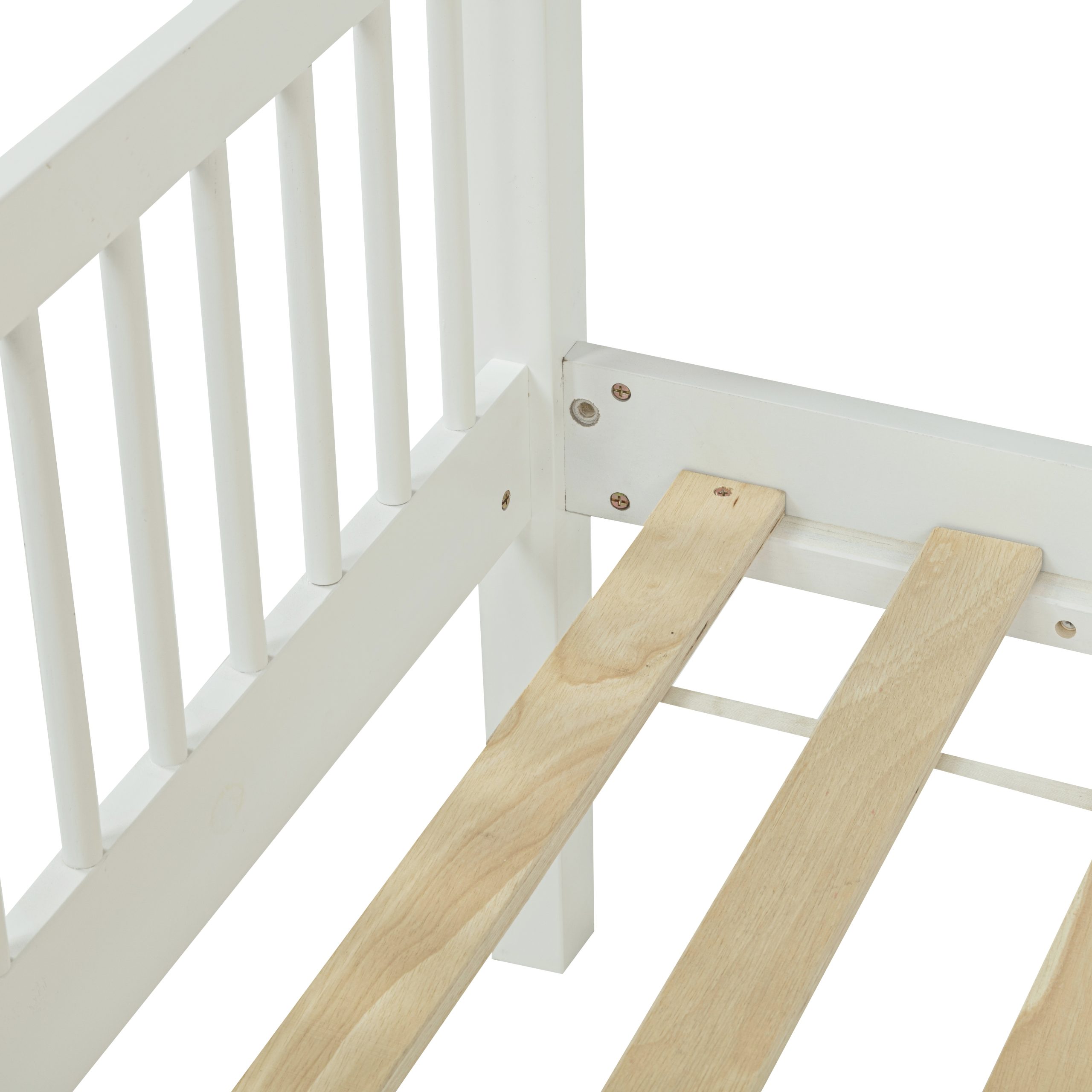 Twin Over Twin Pine Wood Bunk Bed With 2 Drawers, Convertible into 2 Twin Beds