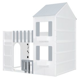 Modern Playful Design Full Over Full House Bunk Bed