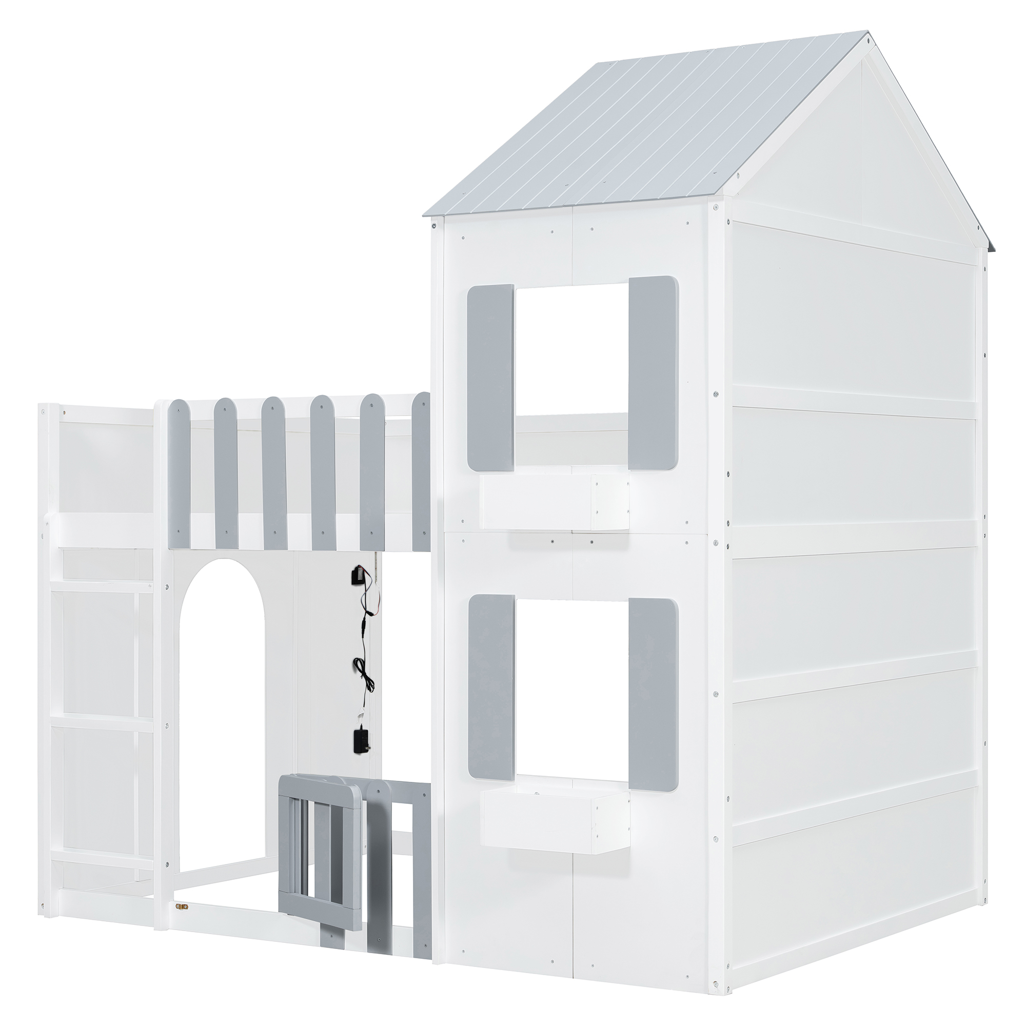 Modern Playful Design Full Over Full House Bunk Bed