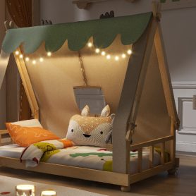 Twin Size House Bed with Tent and Light