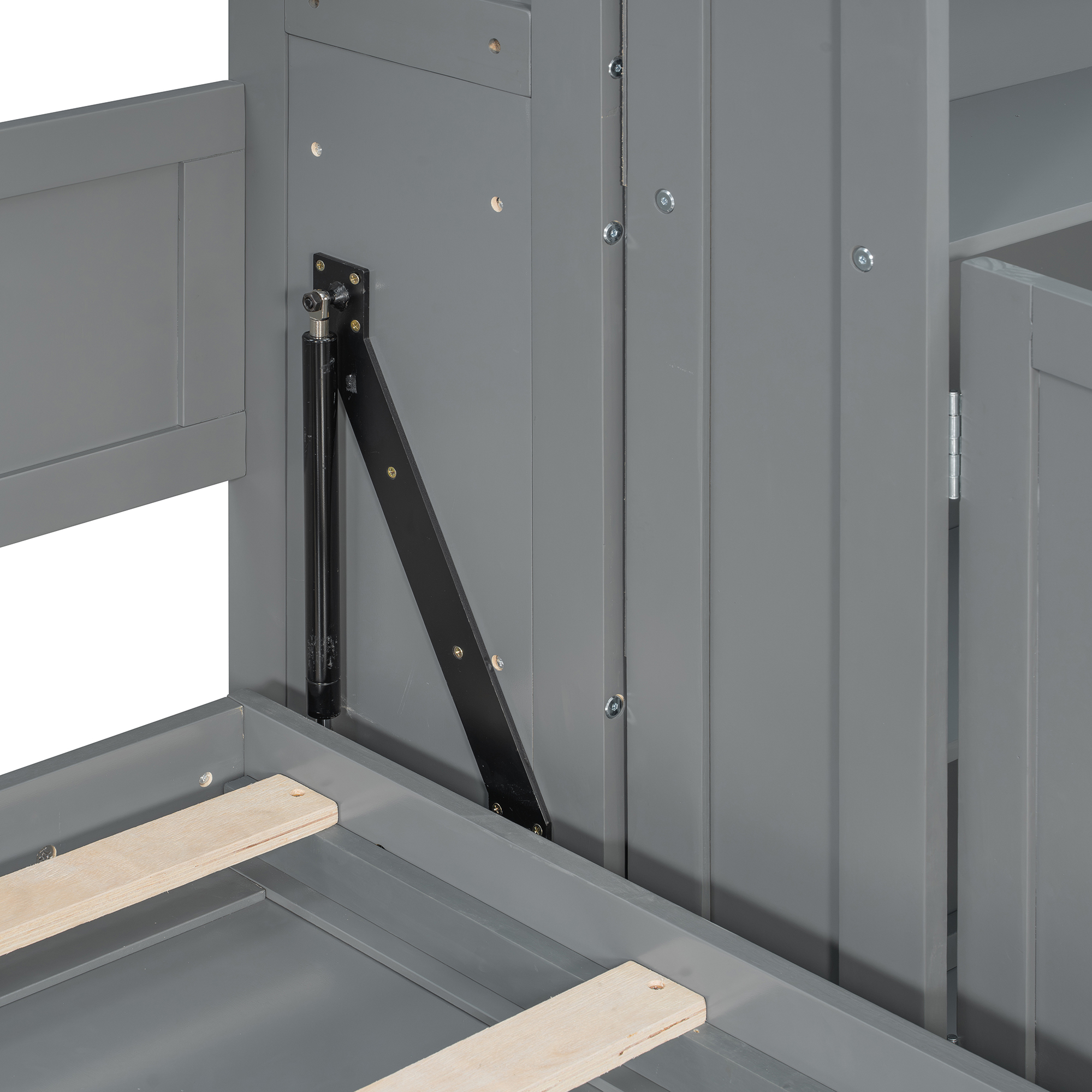 Queen-size Murphy Bed with Dual Sliding Storage Cabinets