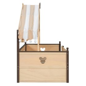 Twin Size House-Shaped Daybed with Built-In Bookshelf and Trundle