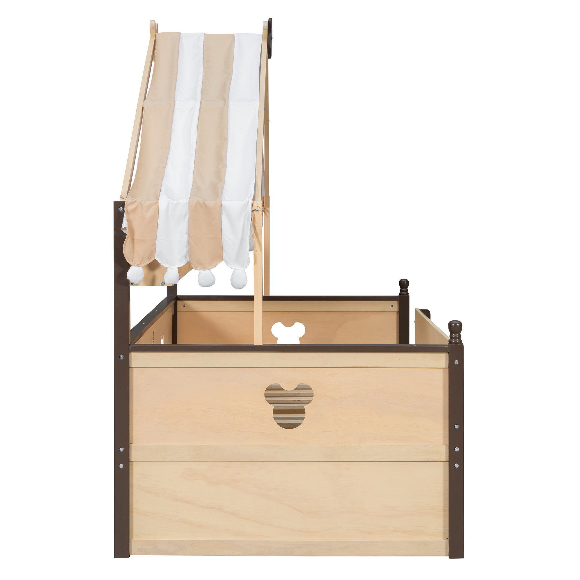 Twin Size House-Shaped Daybed with Built-In Bookshelf and Trundle