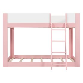 Full Size Low Convertible Bunk Bed With Reversible Ladder And Safety Guardrails