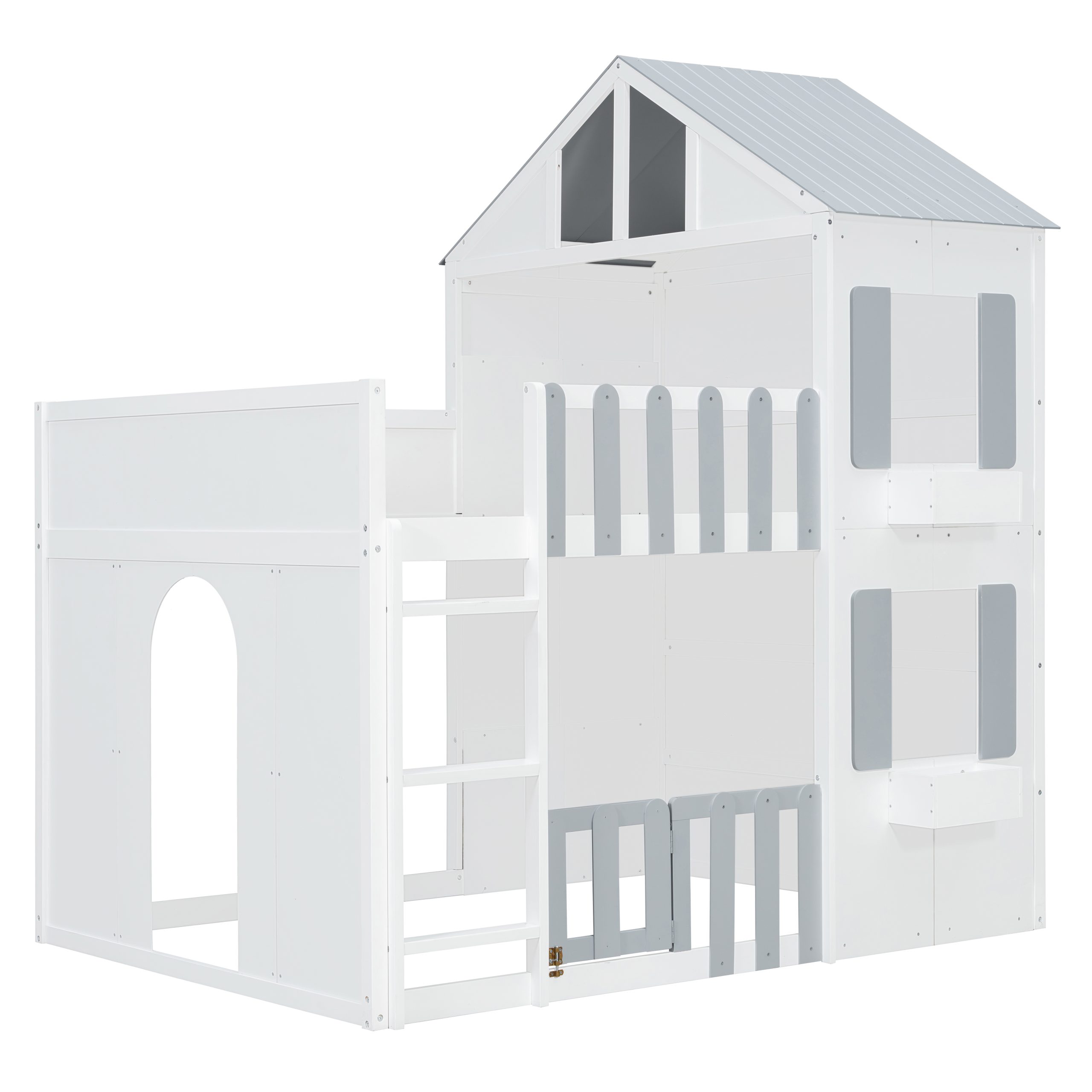 Modern Playful Design Full Over Full House Bunk Bed