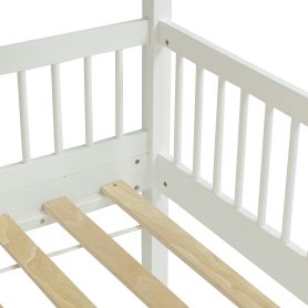 Twin Over Twin Pine Wood Bunk Bed With 2 Drawers, Convertible into 2 Twin Beds