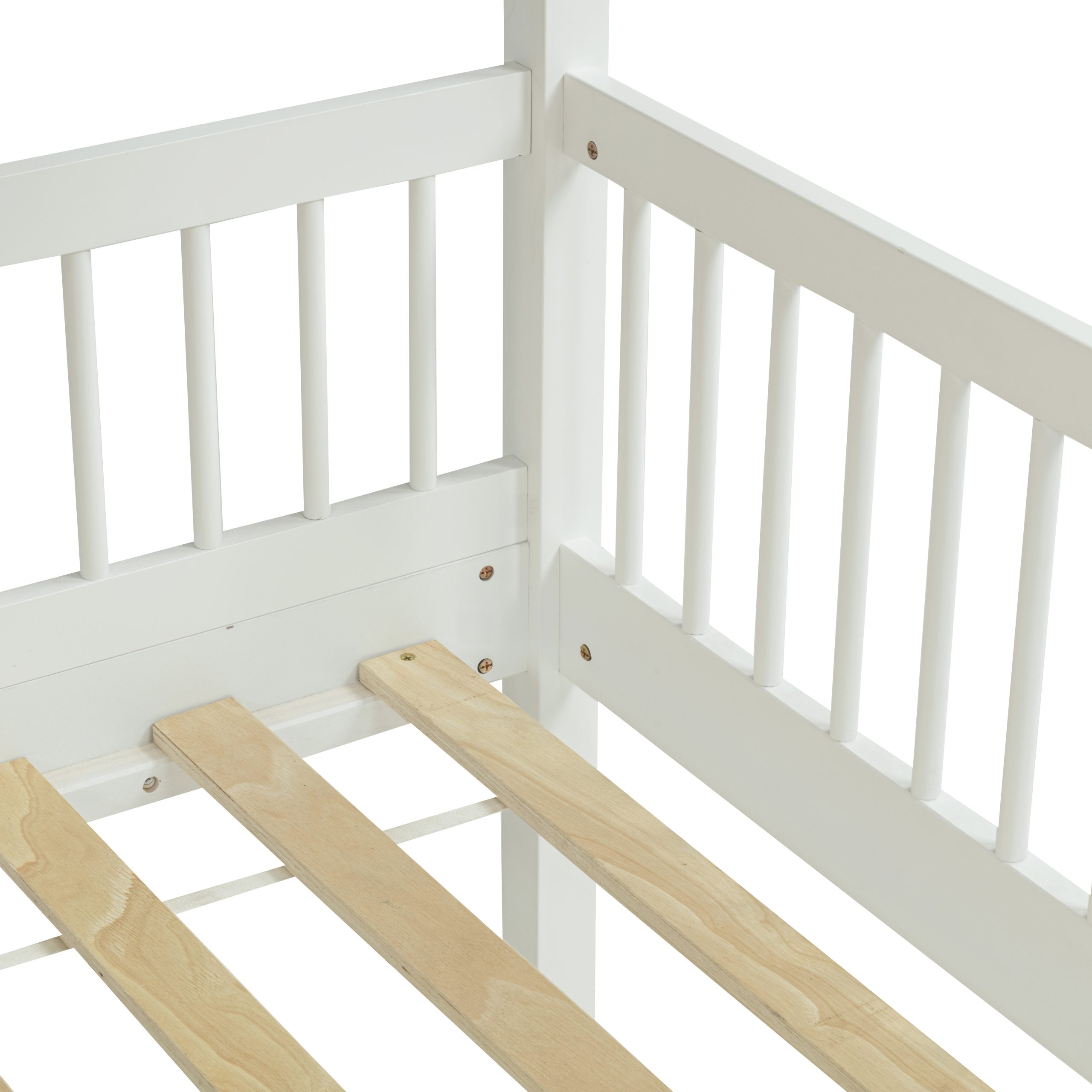 Twin Over Twin Pine Wood Bunk Bed With 2 Drawers, Convertible into 2 Twin Beds