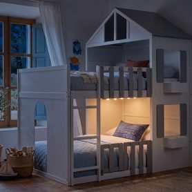 Modern Playful Design Full Over Full House Bunk Bed