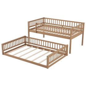 Full XL over Queen Bunk Bed with Ladder and Guardrail