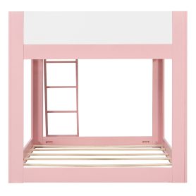 Full Size Low Convertible Bunk Bed With Reversible Ladder And Safety Guardrails