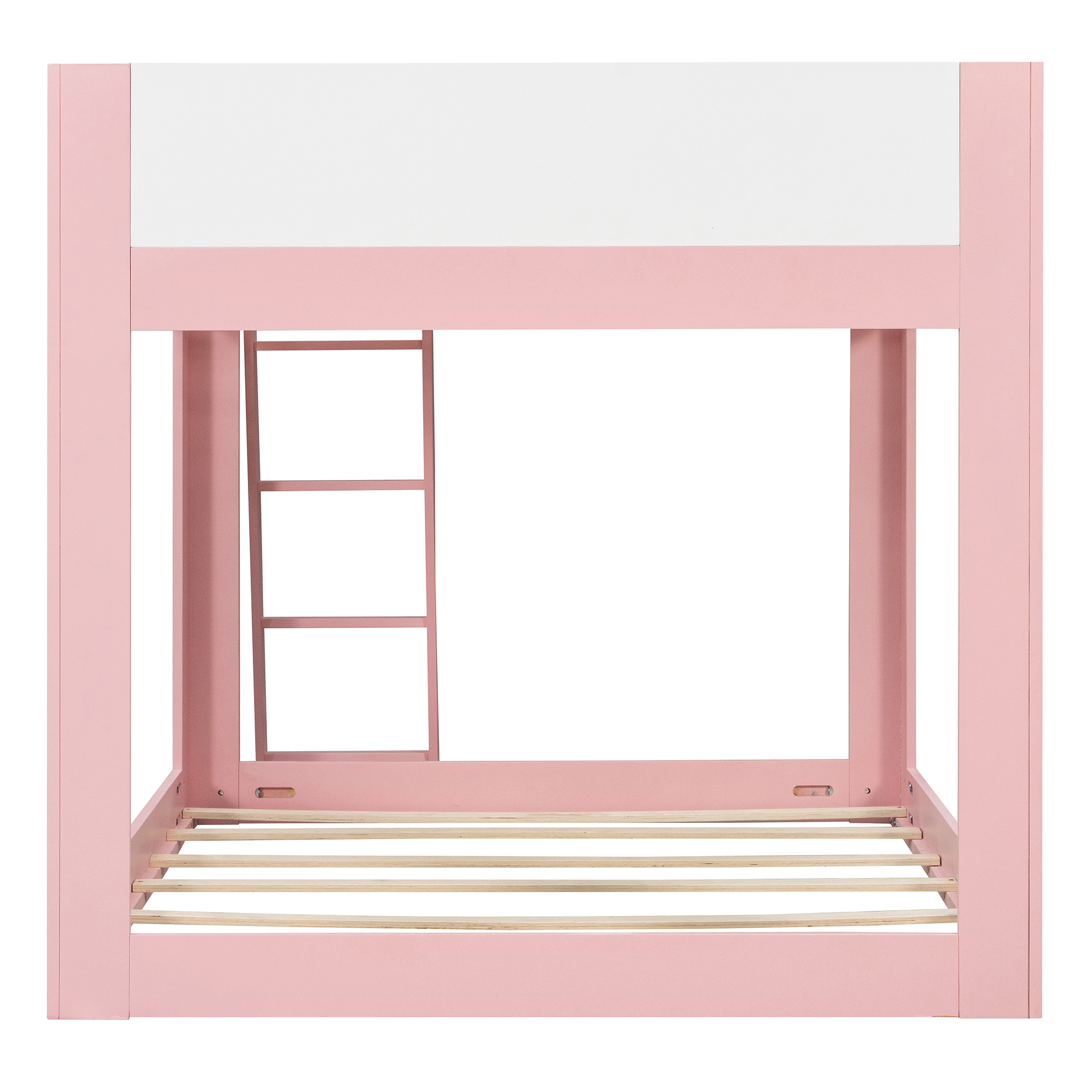 Full Size Low Convertible Bunk Bed With Reversible Ladder And Safety Guardrails