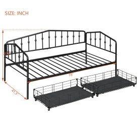 Twin Size Stylish Metal Daybed with 2 Drawers