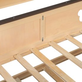 Twin Size House-Shaped Daybed with Built-In Bookshelf and Trundle