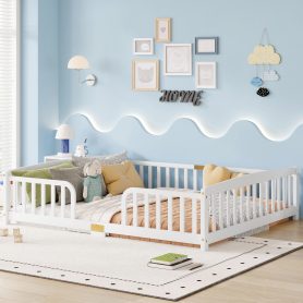 Queen Size Floor Fence Bed with Central Entrance