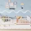 Queen Size Floor Fence Bed with Central Entrance