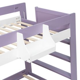 Twin Over Twin XL Bunk Bed with Storage Shelves & Guardrail Storage Basket
