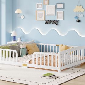 Queen Size Floor Fence Bed with Central Entrance