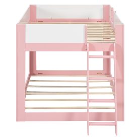 Full Size Low Convertible Bunk Bed With Reversible Ladder And Safety Guardrails
