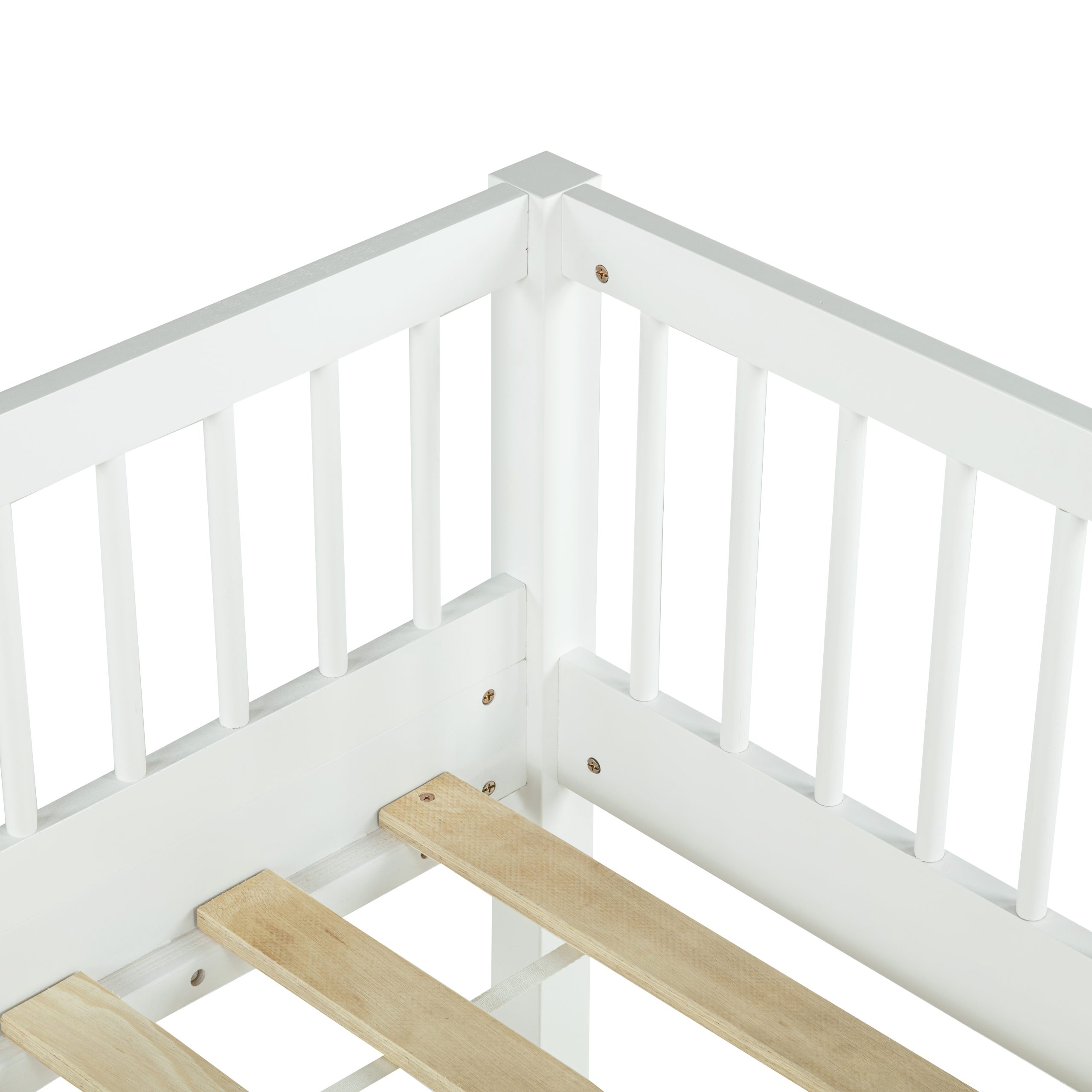 Twin Over Twin Pine Wood Bunk Bed With 2 Drawers, Convertible into 2 Twin Beds